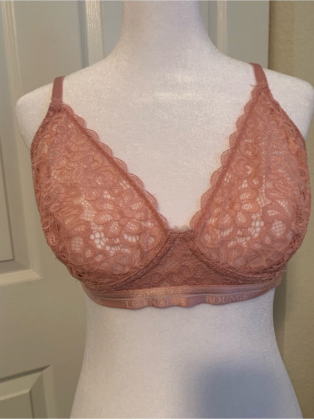 LOUNGE Lace Bralette in Rosewood - Wireless